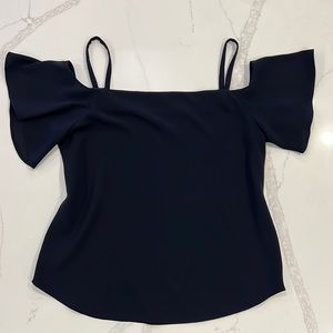Ann Taylor Off shoulders Navy Blouse